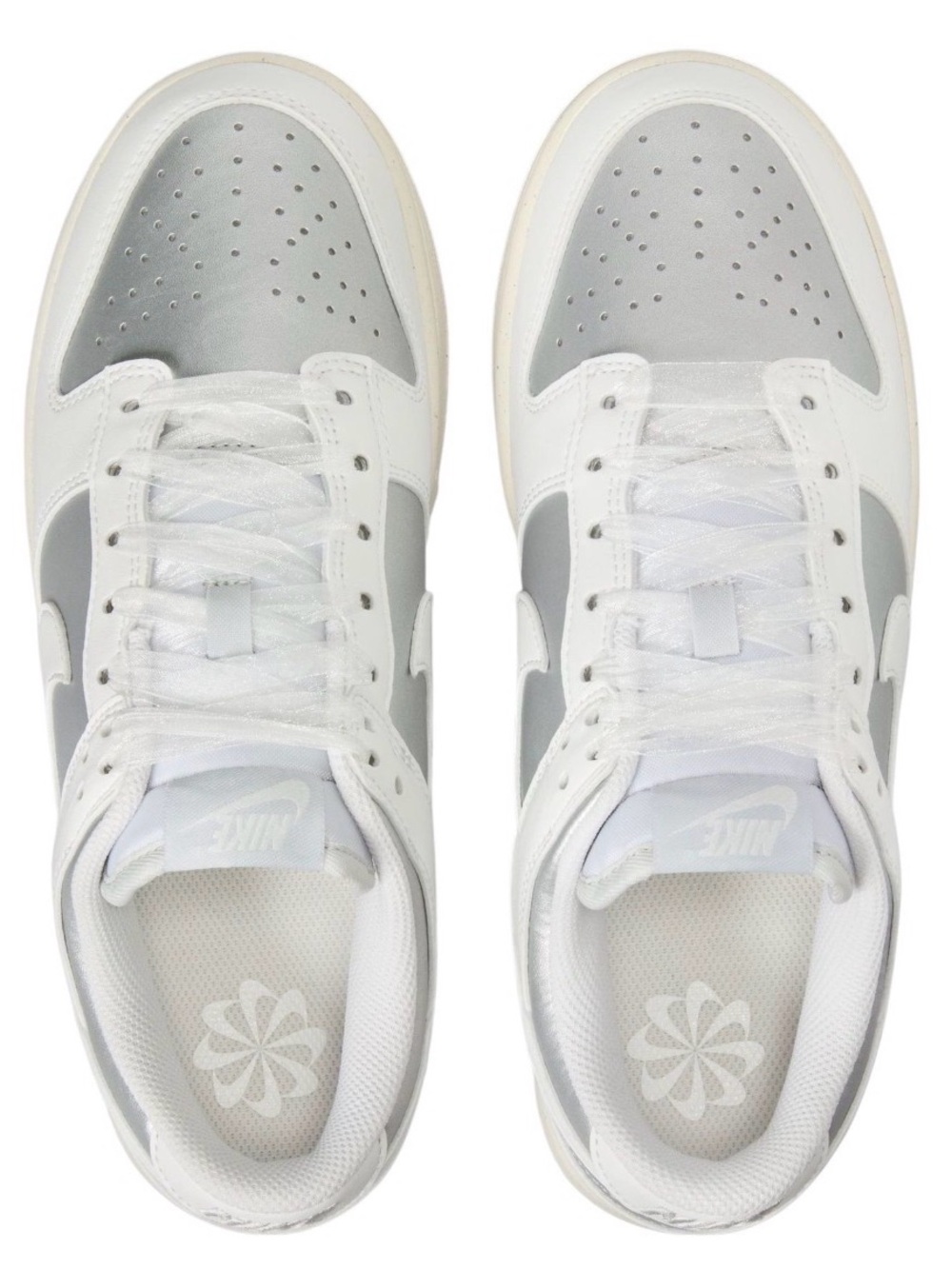 Nike Dunk Low in White and Silver